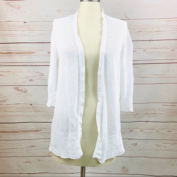J. Jill Sweaters - J. Jill White sweater open cardigan Small